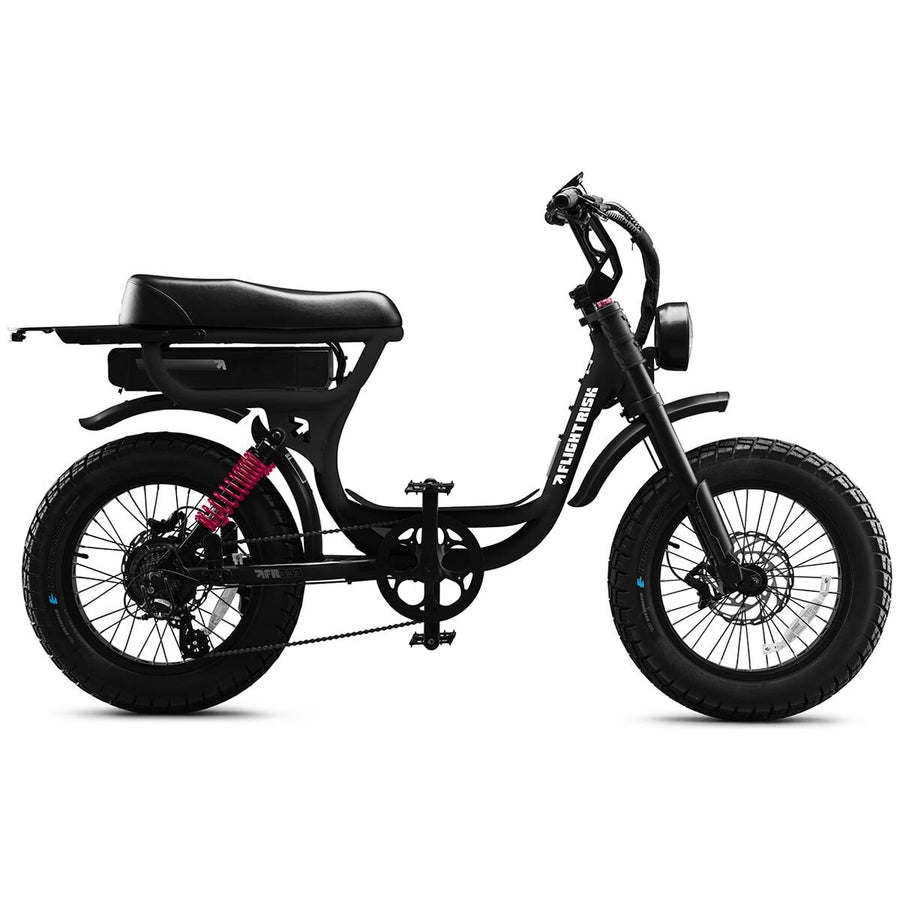 Flight Risk FR333 e-bike - 1000W motor, 52V 25Ah battery, front and rear suspension - Black - FR-333BLACK