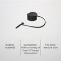 Deta EV Charger Connector Cover - Type-2 - Rubber - Black - 36.7mm x 85.7mm - SuperSaverAU - view 3