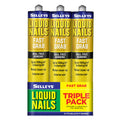 Selleys Liquid Nails Fast Grab Construction Adhesive 420g - 3 Pack, Acrylic Polymer, Bridges Gaps