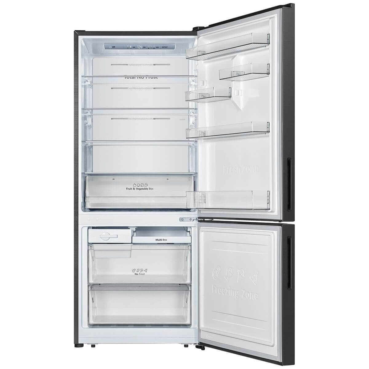 Hisense 417L Bottom Mount Fridge - Charcoal Finish, 4.5 Star Energy, Inverter Technology - HRBM419B