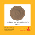 Sika 300ml SikaSeal Kitchen & Bathroom Silicone Sealant, Beige, UV & Shrink Resistant
