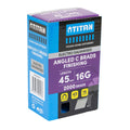 Titan 45 x 1.6mm 16 Gauge Electro Galvanised 20 Degree Angled C Brads - 2000 Pack