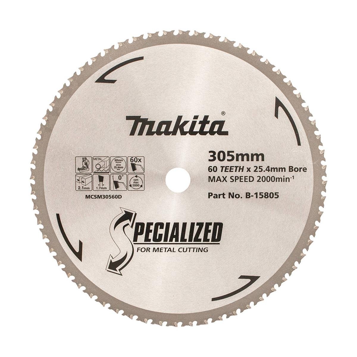 Makita 305mm 60T Metal Circular Saw Blade B-15805 - Precision Cutting - Durable
