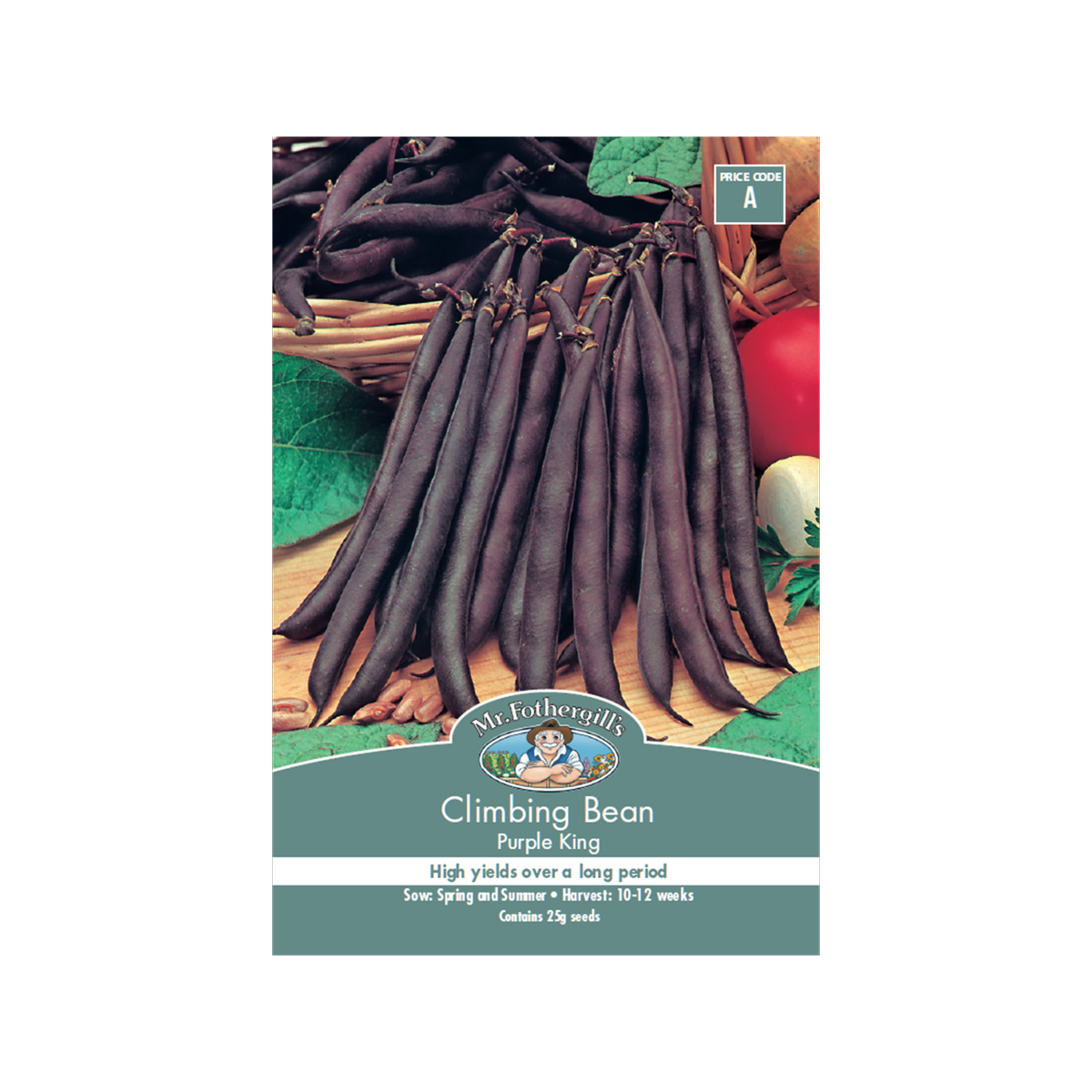 Mr Fothergill Climbing Bean - 240cm - Seed - Purple Variety - SuperSaverAU - view 1