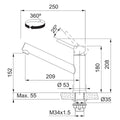 Franke Basis double bowl topmount sink with left hand drainer and Orbit tap - Onyx - BFG621LTA9200ON
