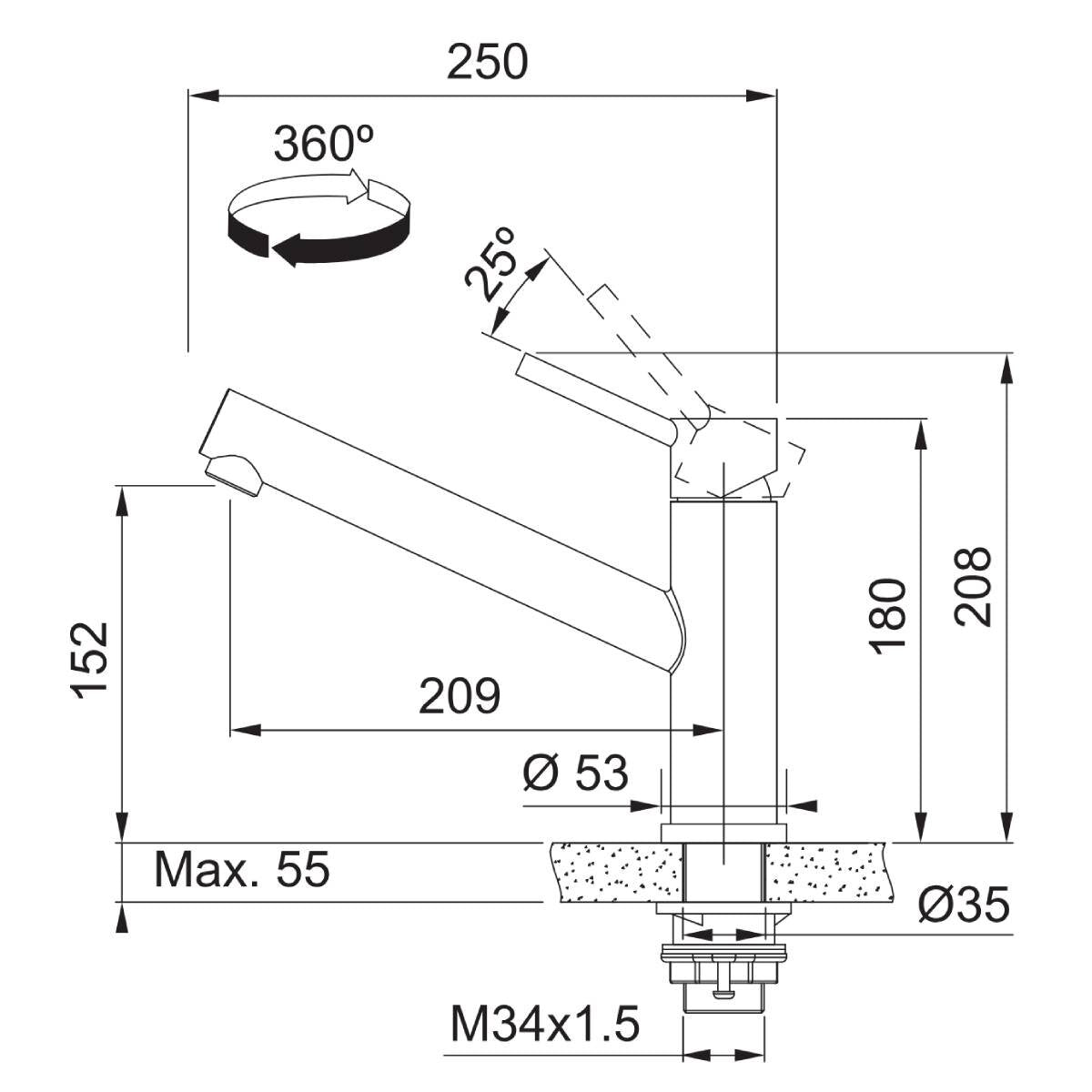 Franke Basis double bowl topmount sink with left hand drainer and Orbit tap - Onyx - BFG621LTA9200ON
