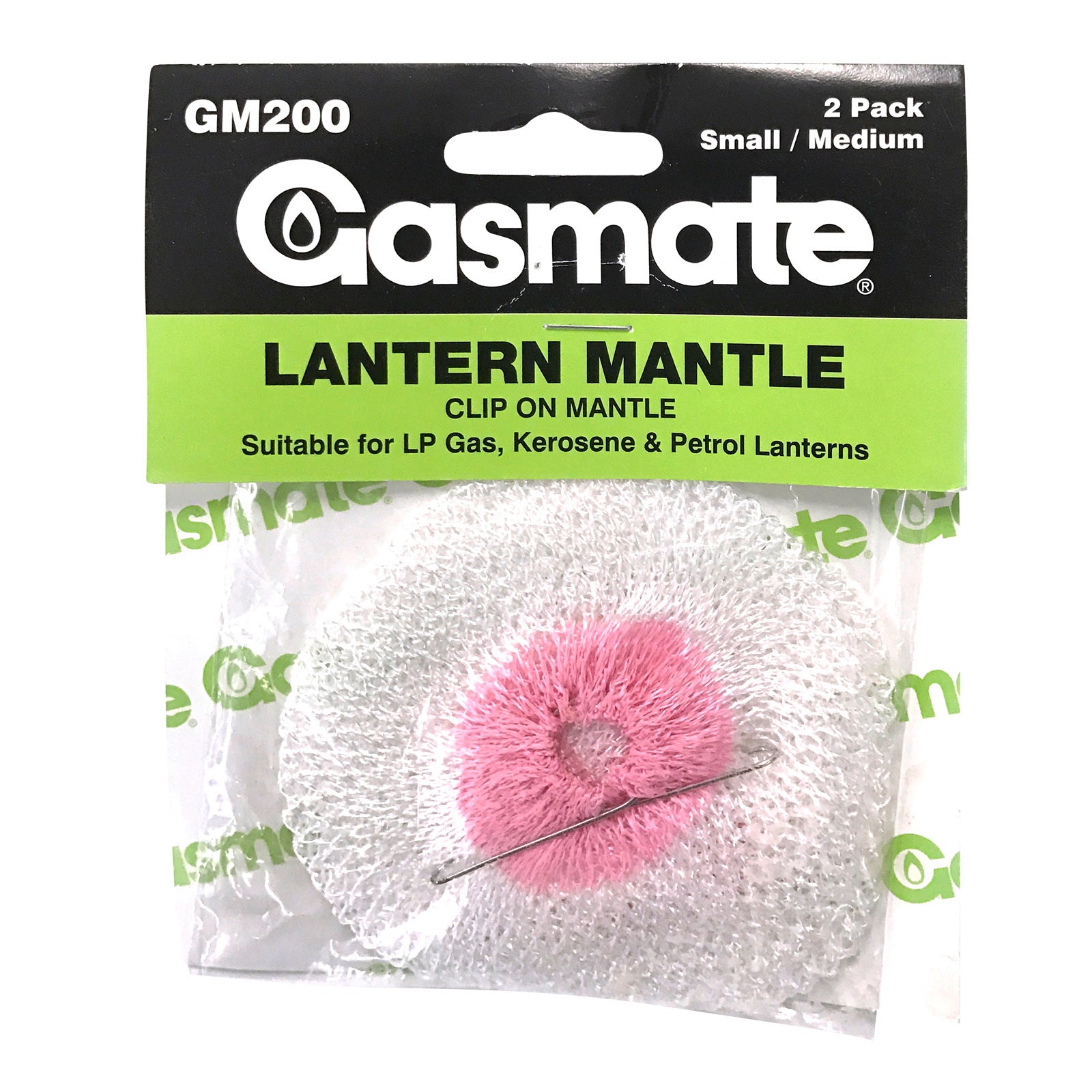 Gasmate Gas Lantern Replacement Mantle 2 Pack Small Clip-On Rayon Silk