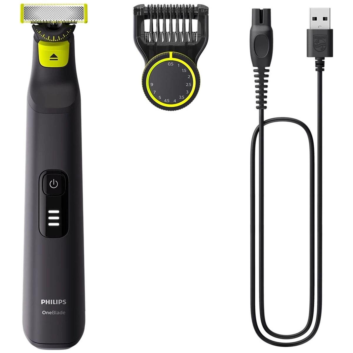 Philips OneBlade Face Pro - Black - 12-Length Comb 0.5-9mm, 120 Minute Runtime, Wet and Dry - QP6532-15
