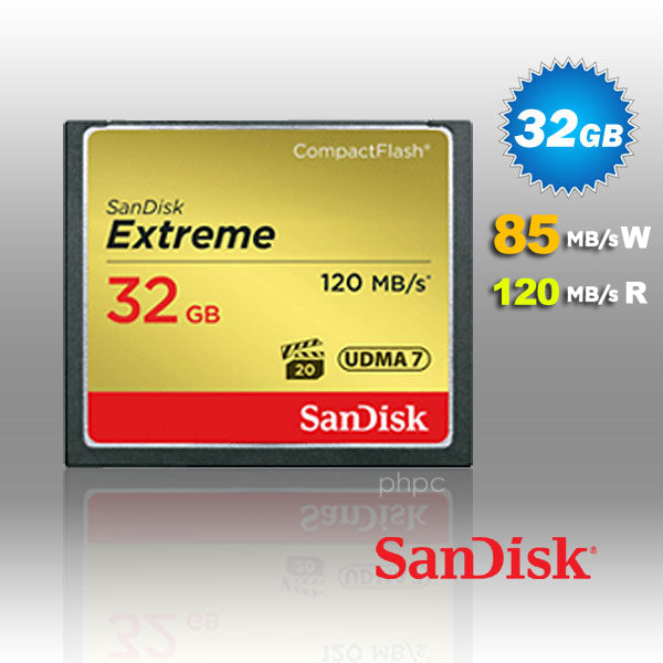 SanDisk 32GB Extreme CompactFlash Card with (write) 85MB/s and (Read)120MB/s - SDCFXSB-032G - SuperSaverAU - view 2