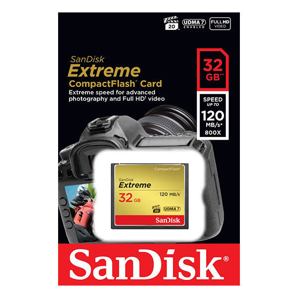 SanDisk 32GB Extreme CompactFlash Card with (write) 85MB/s and (Read)120MB/s - SDCFXSB-032G - SuperSaverAU - view 1