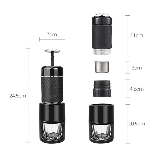 STARESSO Portable Manual Coffee Maker with 15 Bar Pressure and Quick Cold Brew - Pink