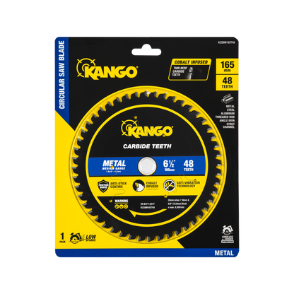 Kango 165mm 48T Metal Circular Saw Blade - Cobalt Carbide - Precision Cuts