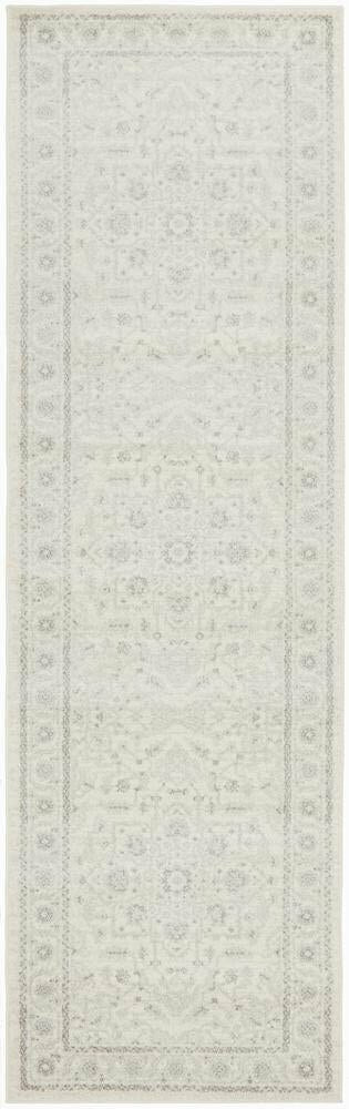Rug Culture Evoke Runner Rug 300x80cm - White Power Loomed Polypropylene - EVO-261-WHI-300X80