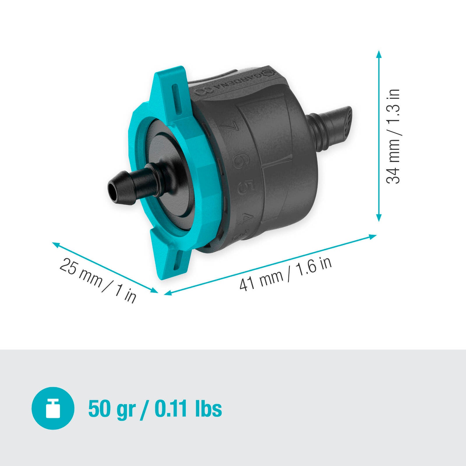 GARDENA 1-8L/h Pressure Compensating Adjustable Endline Drip Head 5 Pack