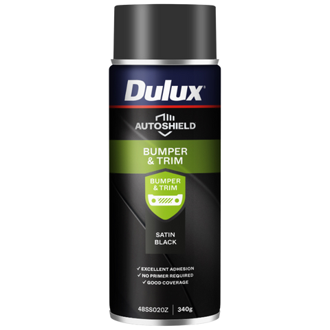 Dulux Autoshield 340g Satin Black Bumper Spray Paint, Durable Automotive Bumper Finish