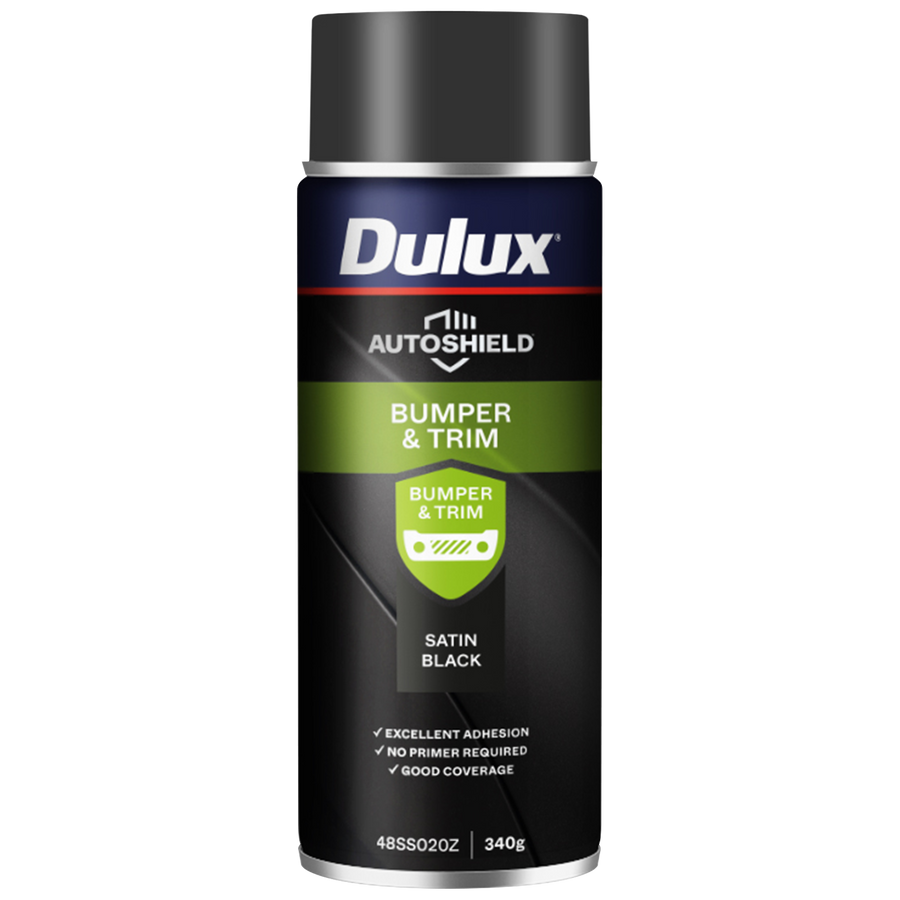 Dulux Autoshield 340g Satin Black Bumper Spray Paint, Durable Automotive Bumper Finish