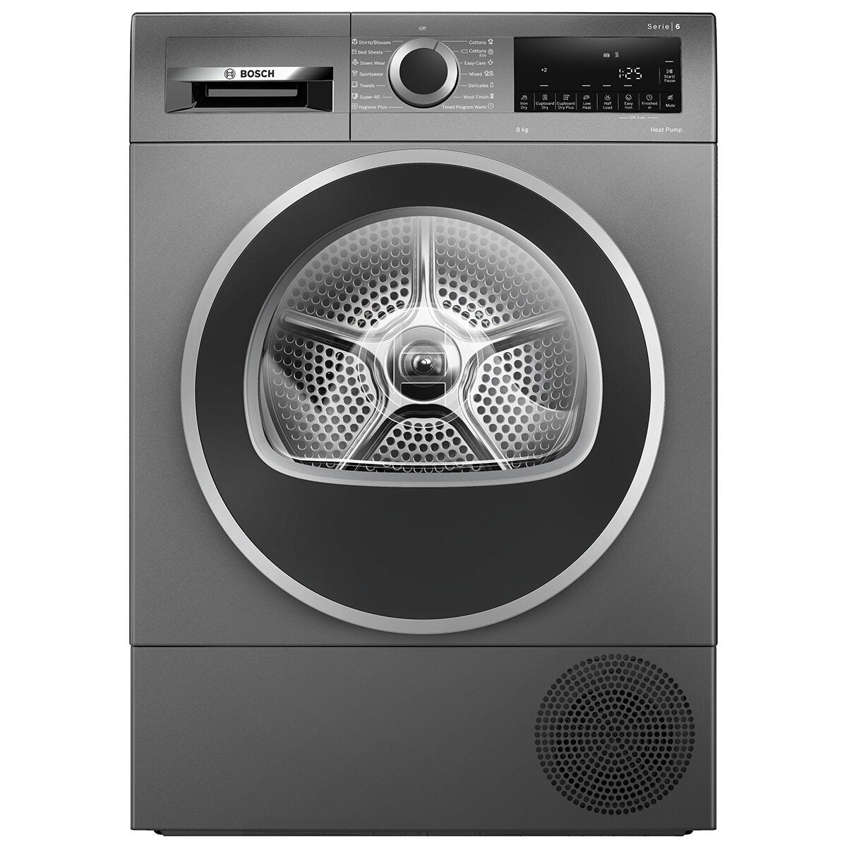 Bosch Series 8 10kg Front Load Washer and 8kg Heat Pump Dryer Package - Grey - WGH254ARAUWQG235DRAU