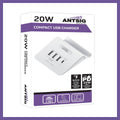 Antsig 20W Compact USB Charger - 4 Ports - Fast Charging - Device Holder - AP3034B - SuperSaverAU - view 3