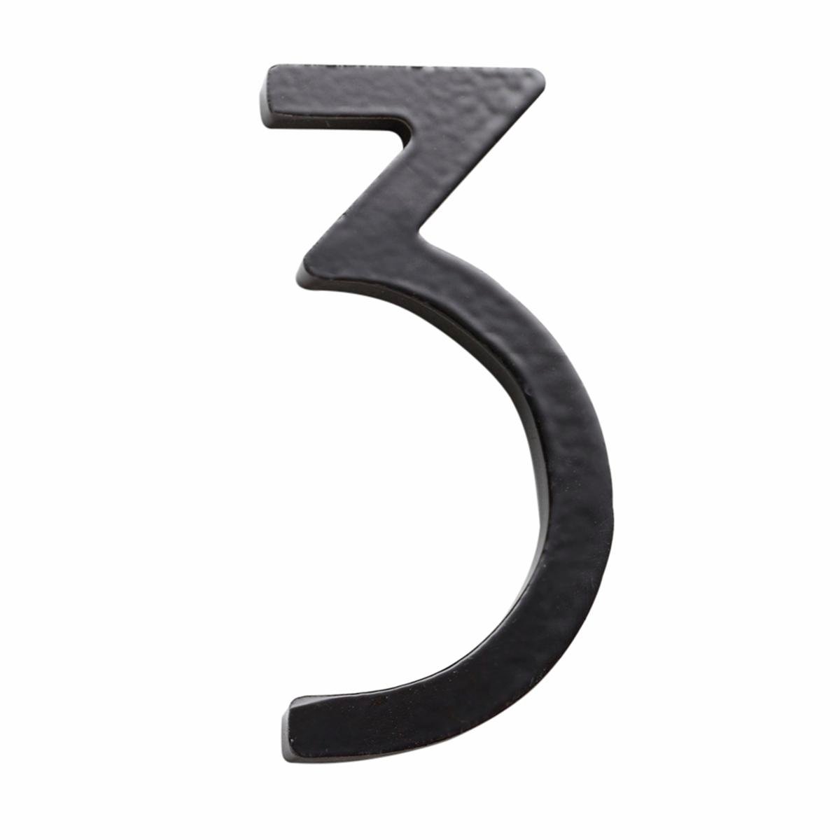 Sandleford 75mm Black House Number 3 - Galvanised Steel - Concealed Fixings - SuperSaverAU - view 1