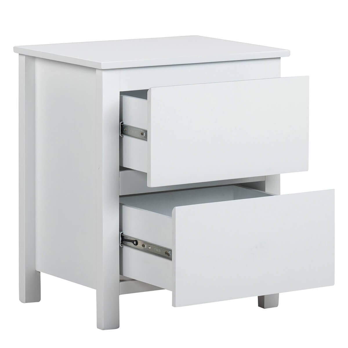 Ostro Furniture Sophia Bedside Table - White Rubberwood Timber - Arrives Fully Assembled - 20003000