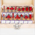 15-Piece Router Bits Set, 1/4 Inch (0.64 cm) Shank - Red - view 5