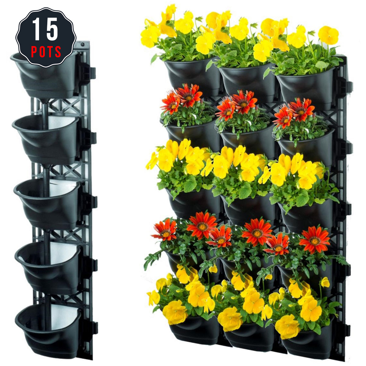 Maze QUINT Vertical Garden With 3 Frames And 15 Pots