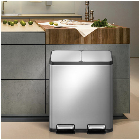 EKO 30L+30L Stainless steel Recycling Step Can - SuperSaverAU - view 2