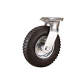 Easyroll 260mm Black Pneumatic Swivel Plate Castor, Outdoor, 140kg