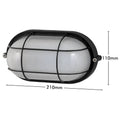 Arlec Black Oval Caged Bunker Light 60W E27 Weather Resistant ABL115