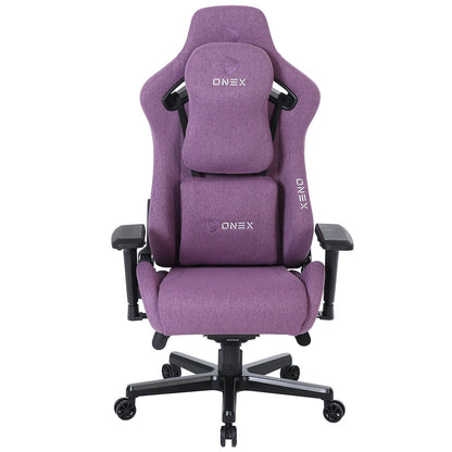 ONEX EV12 Fabric Edition Deep Purple Gaming Chair - Ergonomic Design, Lumbar Support, Adjustable Armrests