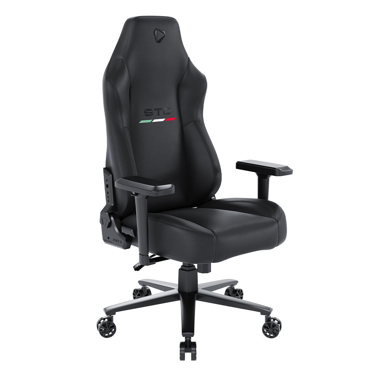 ONEX STC Elegant Leather Series Gaming Chair Black - Ergonomic Design, Lumbar Support, Adjustable Armrests - SuperSaverAU - view 2