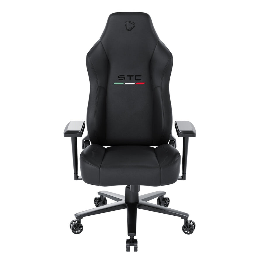 ONEX STC Elegant Leather Series Gaming Chair Black - Ergonomic Design, Lumbar Support, Adjustable Armrests - SuperSaverAU - view 1