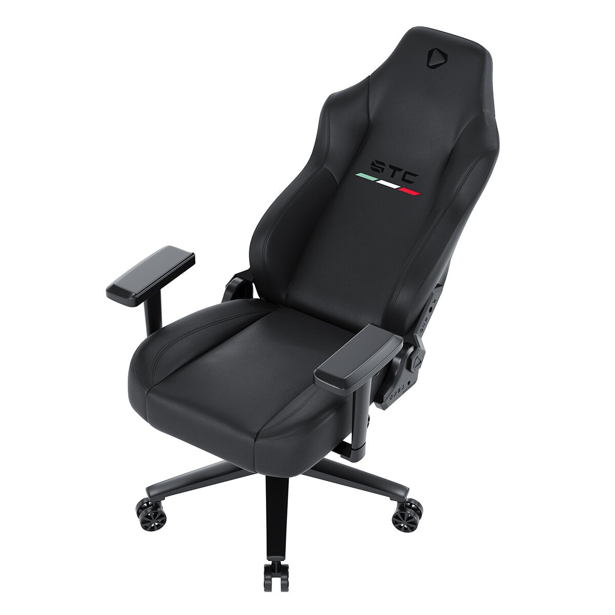 ONEX STC Elegant Leather Series Gaming Chair Black - Ergonomic Design, Lumbar Support, Adjustable Armrests - SuperSaverAU - view 5
