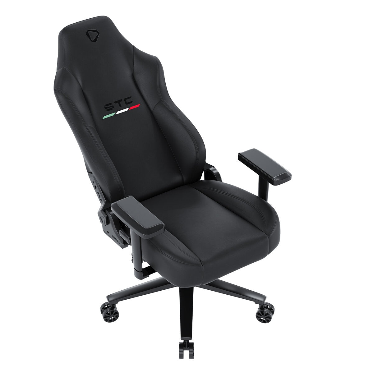 ONEX STC Elegant Leather Series Gaming Chair Black - Ergonomic Design, Lumbar Support, Adjustable Armrests - SuperSaverAU - view 4