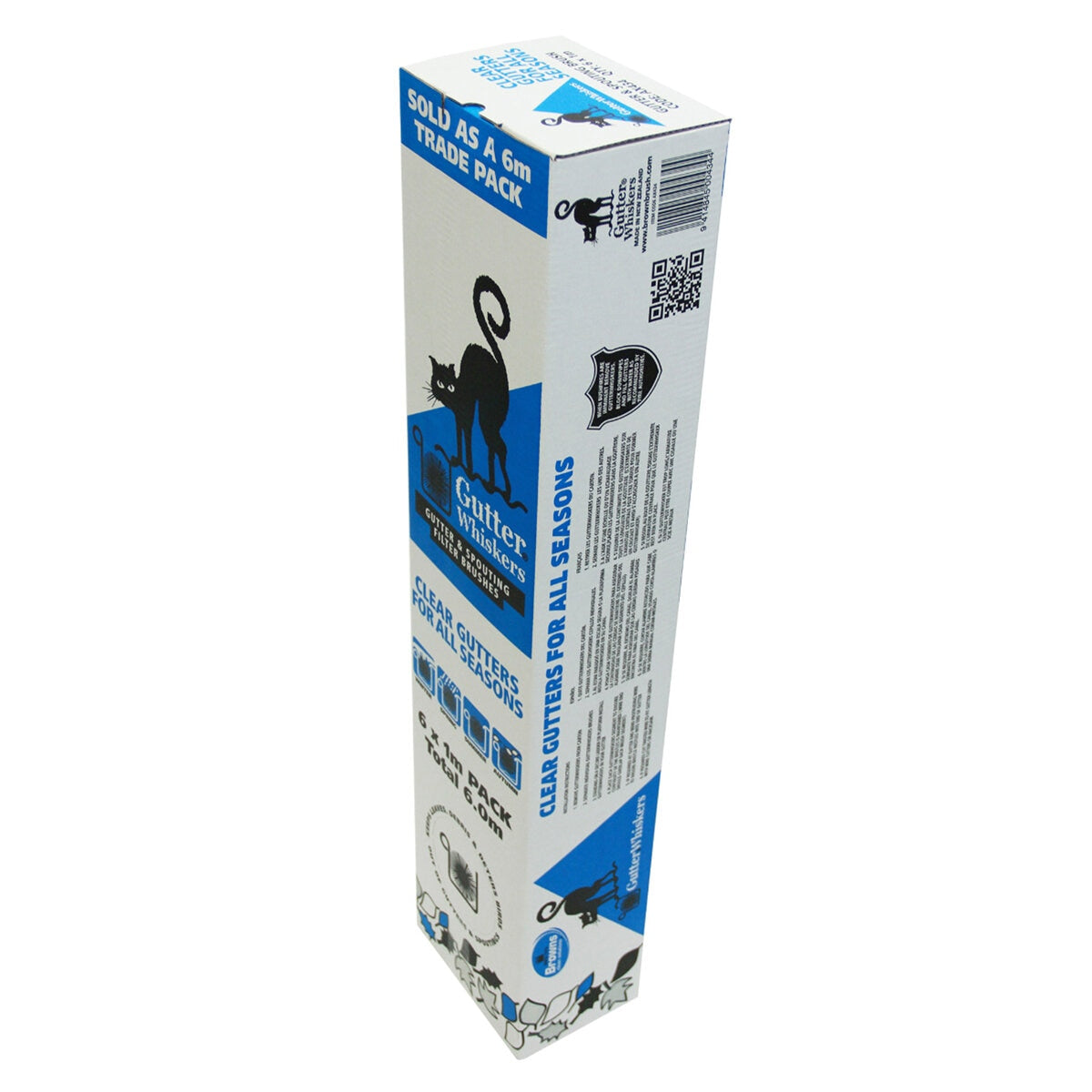 Gutter Whiskers – 6-Pack UV-Resistant Gutter Protection Guards for Leaf-Free Gutters