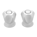 Shaw & Mason White Classic Style Basin Top Assembly Pair Brass