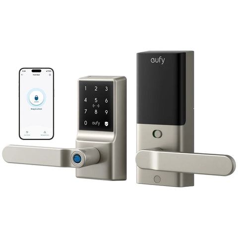 Eufy C33 Smart Lock Nickel - Fingerprint Access, Built-In Wi-Fi, Left or Right Doors, IP53 - T85L0C21