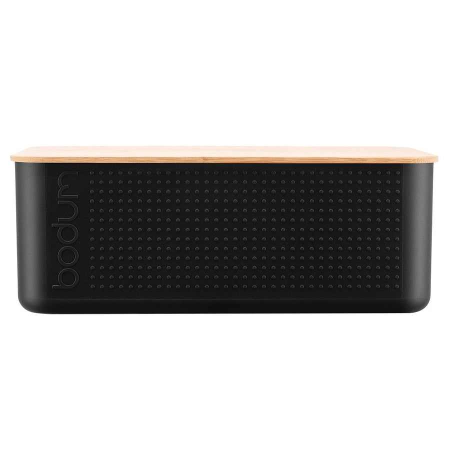 Bodum Bistro Large Bread Box Black - Durable Stainless Steel Construction, Ventilation Holes, Easy-to-Clean Design - SuperSaverAU - view 1