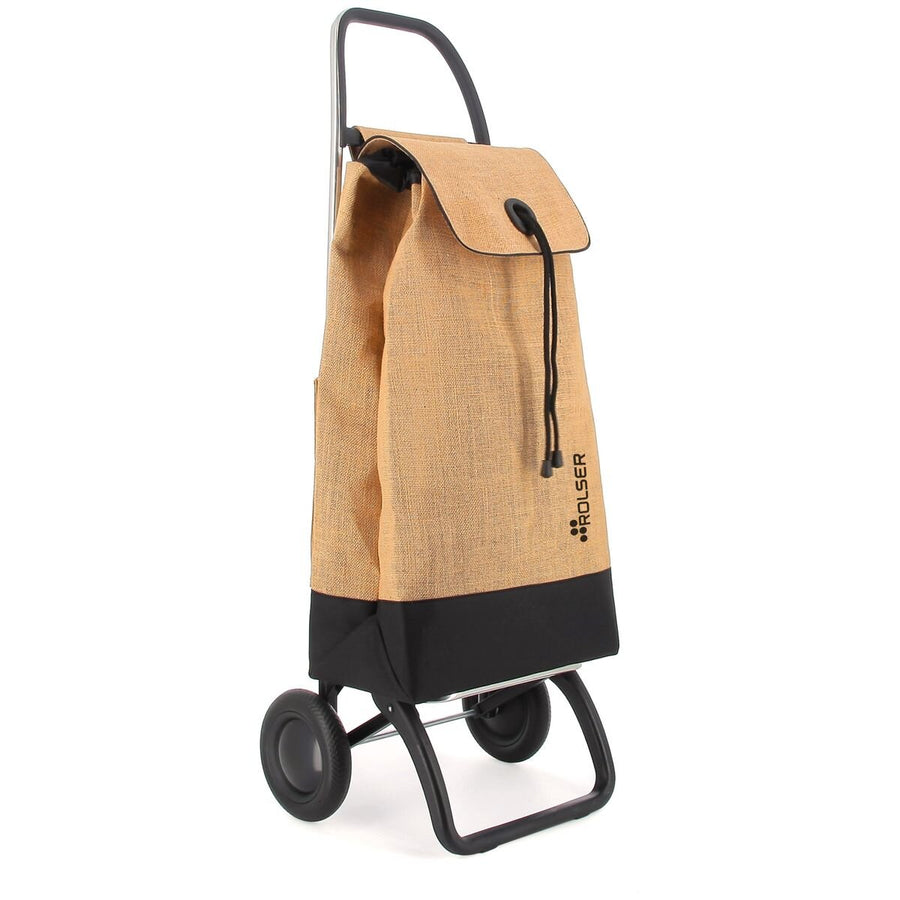 Rolser IMax Yute Bi 2 wheel foldable trolley - Natural/Black bi-colour styling - R-IMX545-2143
