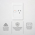 DETA Vertical Single Power Point, White Polycarbonate, 240V 10A, Architrave
