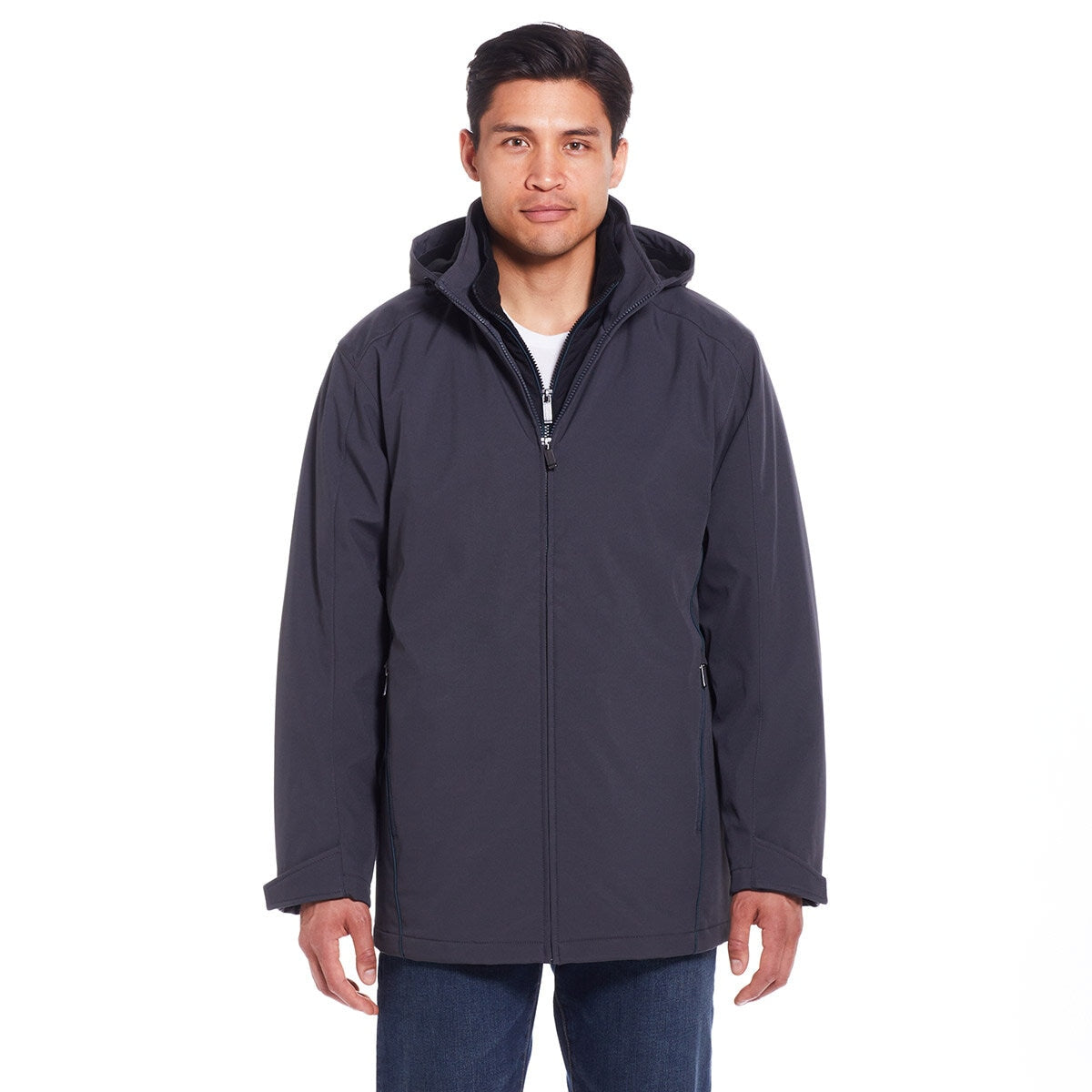 Weatherproof Men's Ultra Tech Bib Front Jacket Asphalt - SuperSaverAU - view 1