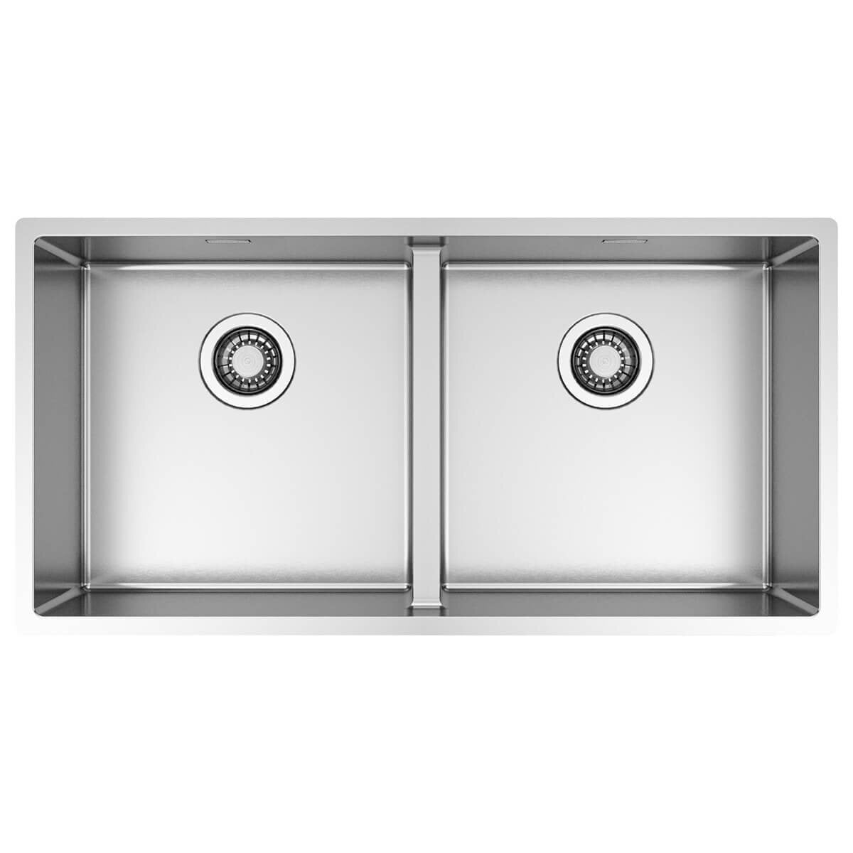 Artinox Radius 40 Double Bowl Stainless Steel Sink - 70% Recycled Steel, Sound Deadening - ARTRMO4040