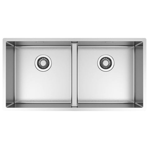 Artinox Radius 40 Double Bowl Stainless Steel Sink - 70% Recycled Steel, Sound Deadening - ARTRMO4040