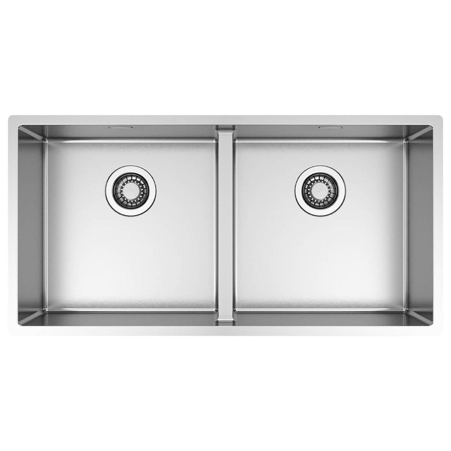 Artinox Radius 40 Double Bowl Stainless Steel Sink - 70% Recycled Steel, Sound Deadening - ARTRMO4040
