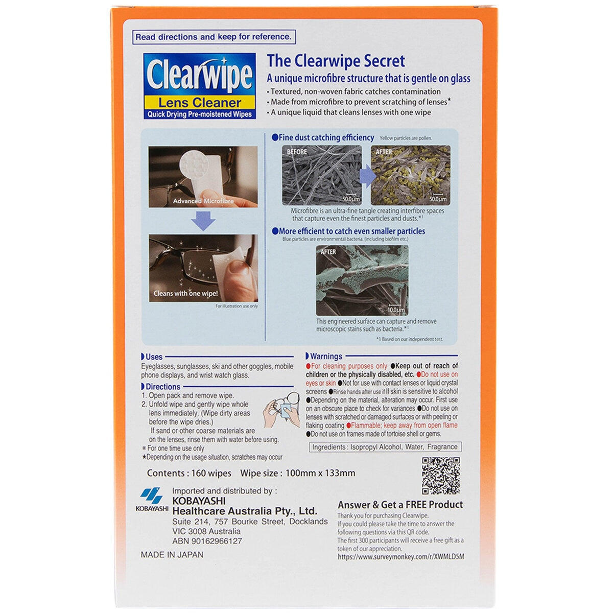Clearwipe Lens Cleaner 160 Pack - SuperSaverAU - view 3