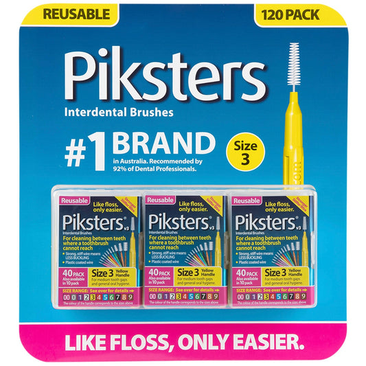 Piksters Interdental Brushes 120 Pack Size 3