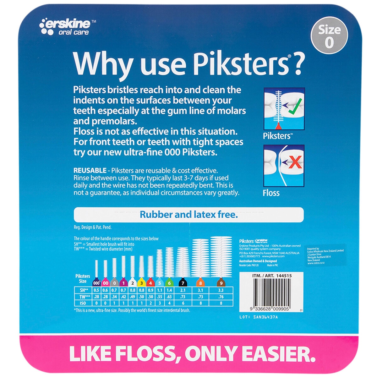 Piksters Interdental Brushes 120 Pack Size 0