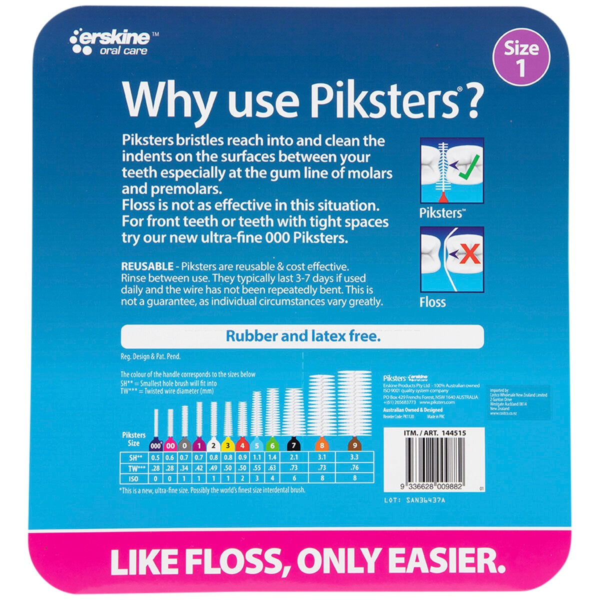 Piksters Interdental Brushes 120 Pack Size 1