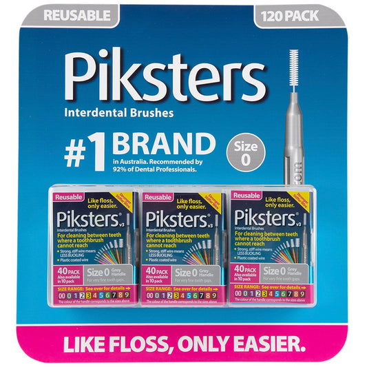 Piksters Interdental Brushes 120 Pack Size 0
