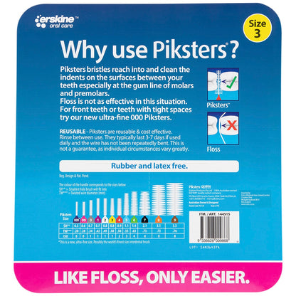 Piksters Interdental Brushes 120 Pack Size 3